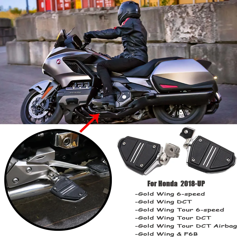 For Honda Gold Wing GL 1800 F6B GL1800 2018-UP Motorcycle Twin Rail Floorboards Brake Pedal Cover Double Track Floor Accessories