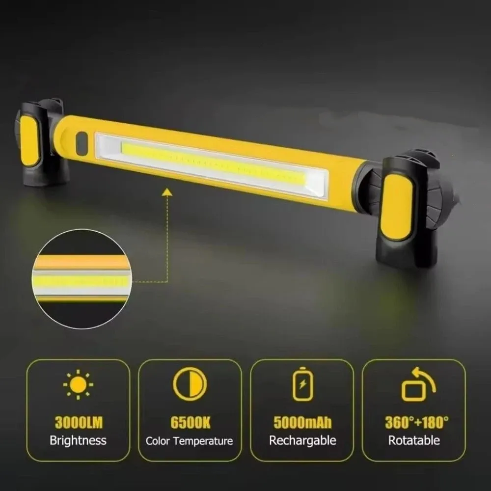 

Super Bright LED Work Light Rotating Magnetic Base Portable Magnetic Work Inspection Lamp 5200mAh Durable
