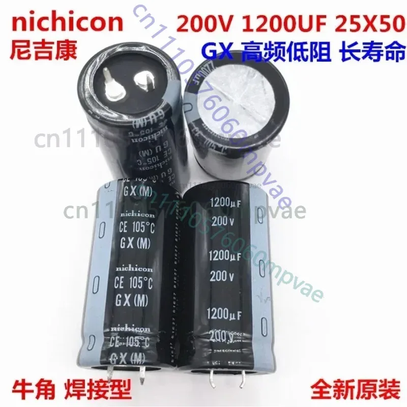 

2PCS/10PCS 1200uf 200v Nichicon GX/GN/GY 25x50mm 200V1200uF Snap-in PSU Capacitor