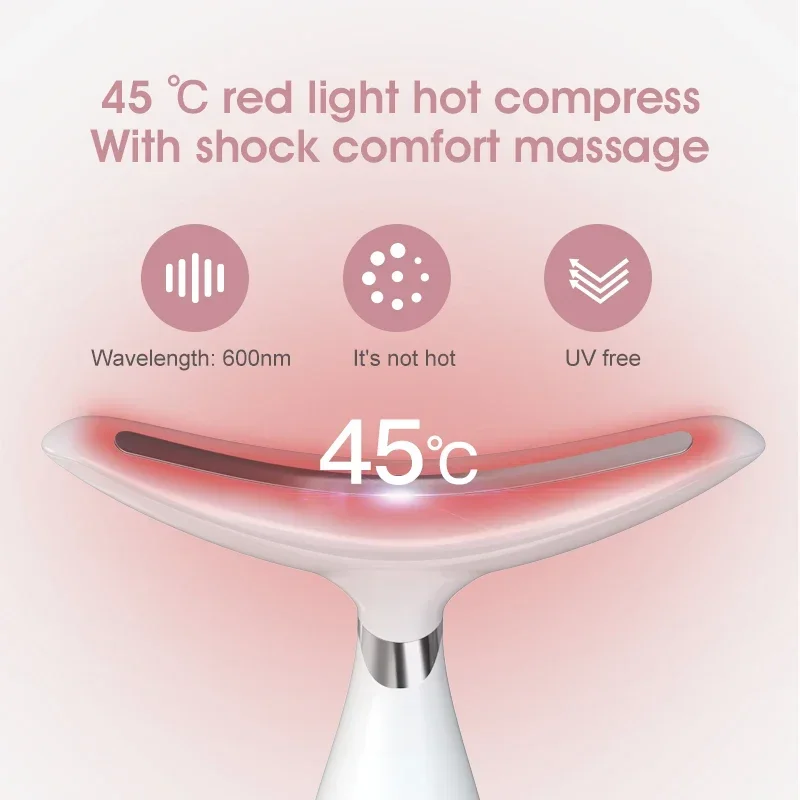 Face Neck Beauty Device EMS Microcurrent LED Photon Firming Rejuvenating Anti Wrinkle Thin Double Chin Facial Massage Skin Care