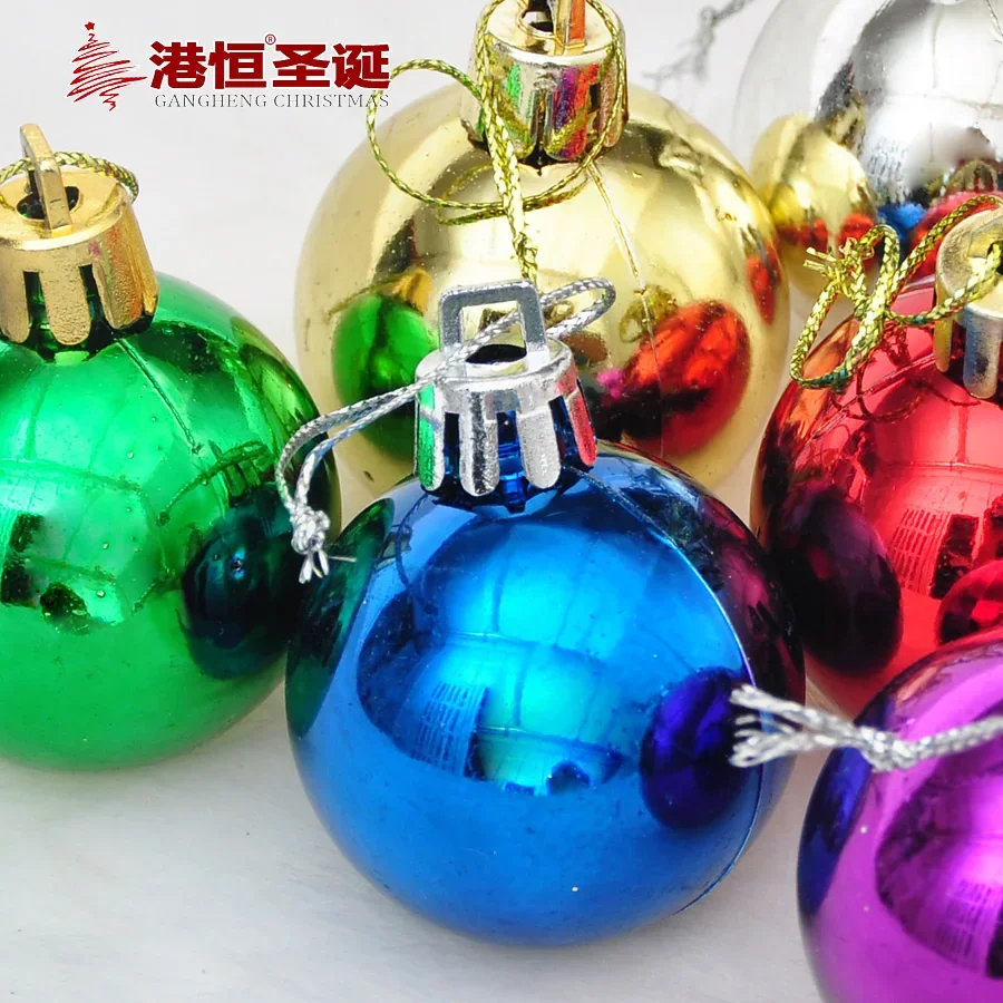 Christmas tree decoration ball 4cm-10cm electroplating bright Christmas ball six color ball Christmas decorations