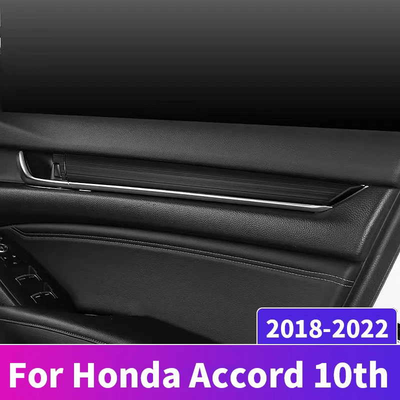 

Stainless Steel Car Door Panel Side Frame Trim Cover Strips Interior For Honda Accord 10th 2018 2019 2020 2021 2022 Accessories