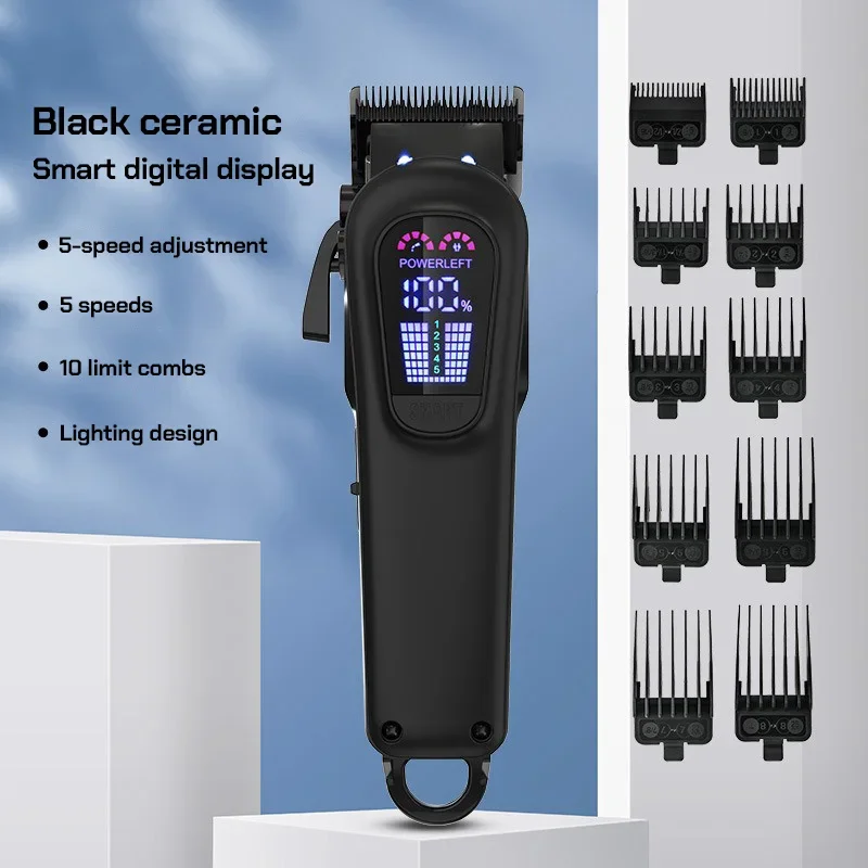 5-سرعات المحرك المهنية مجموعة 3 ألوان مقص الشعر L-939W 5-سرعة تعديل اللاسلكي المتقلب أدوات الحلاق صالون الحلاقة للرجال