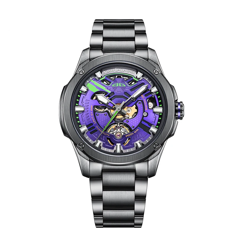 Montre mécanique automatique EVA×WM, modèle pour homme, en acier inoxydable, résistante à l'eau, série de collaboration en édition limitée AG Watc
