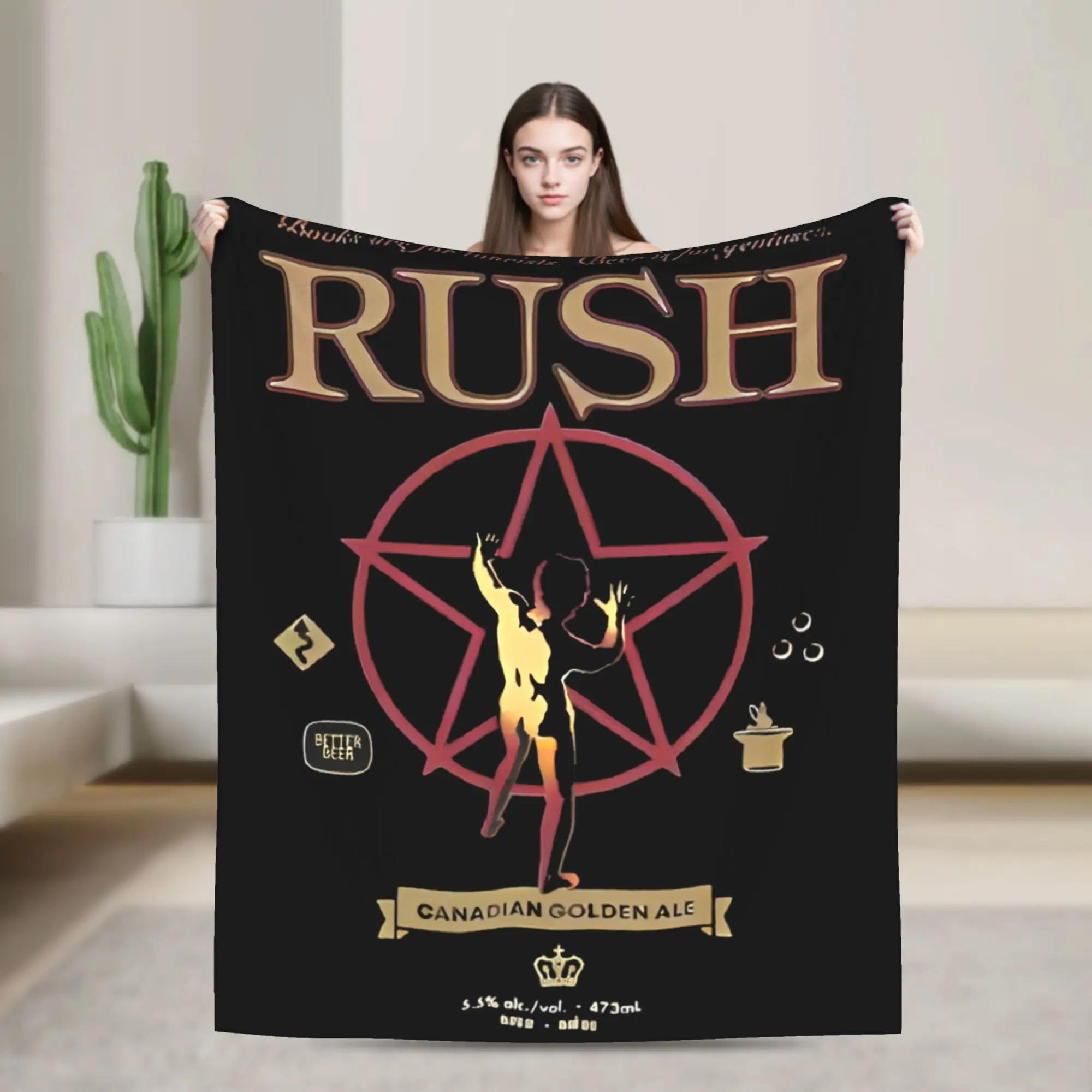 Super Warm BlanketsGirls Boys Picnic Rush Rock Band  Throw Blanket  Flannel Bedspread For Couch Bed Print Sofa Bed Cover
