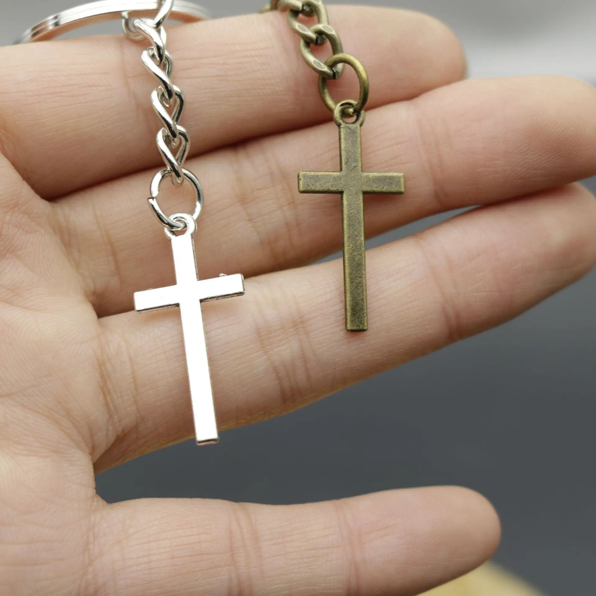 Hye Temu AliExpress Amazon Hot Ornament Simple Cross Keychain Pendant