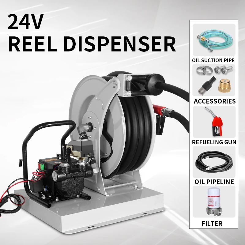 Fuel dispenser 12/24/220V electric oil well pump Diesel vehicle metering and pricing small reel machine