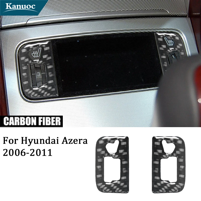 

Car Interior Decorative Accessories For Hyundai Azera 2006 2007 2008 2009 2010 2011 Carbon Fiber Seat Heating Stickers Frame