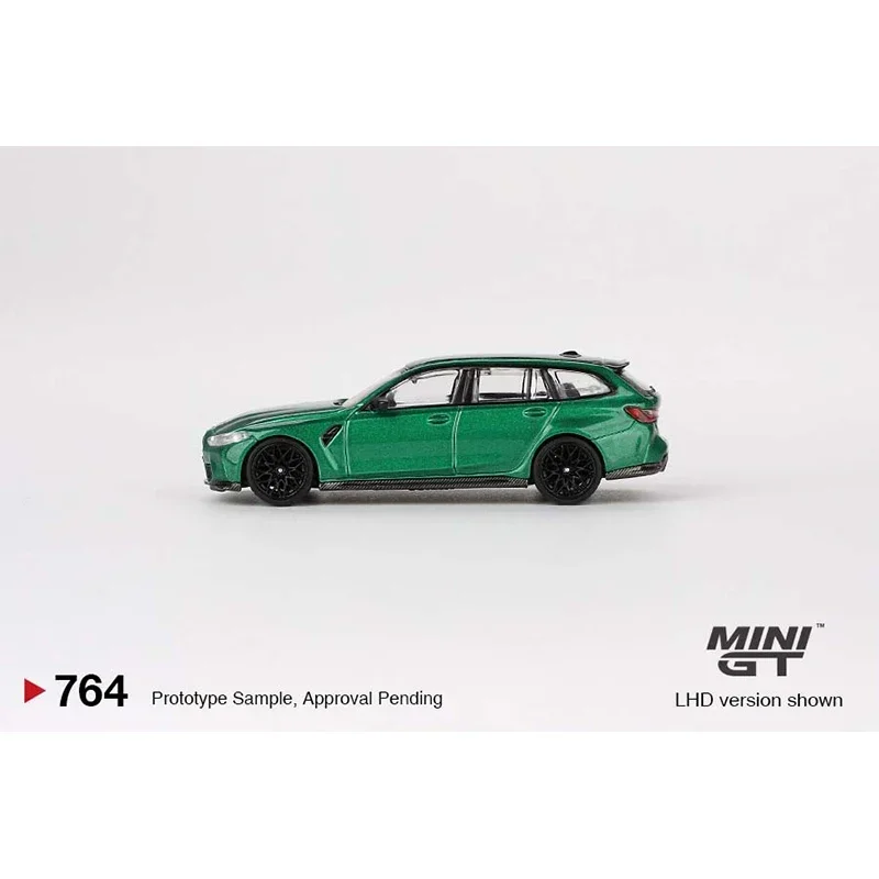 In stock 1:64 MINIGT M3 Competition Touring Lsle Of Man Green Metallic 764 Diecast Diorama Model Collection Miniature Toys