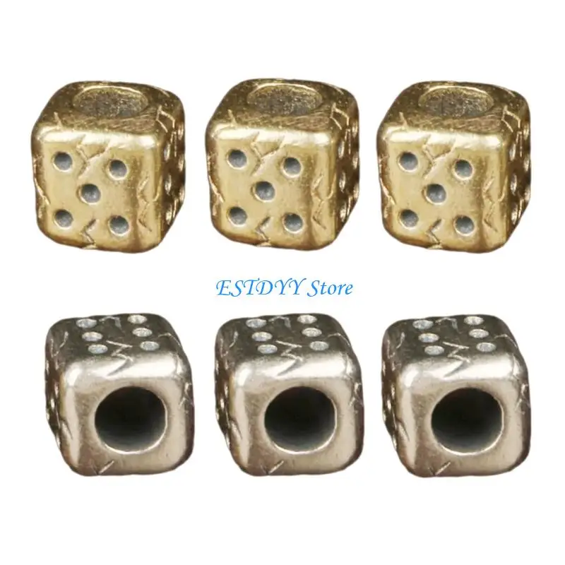 

G6DE Lucky Dices Keychains Pendants Durability Brasses Paracords Lanyards Pendants