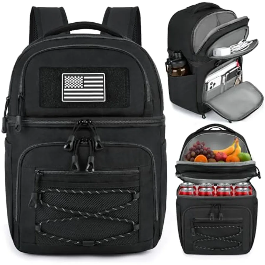 

Lunch Cooler Backpack Double Deck Lunch Box Backpack Insulated Leakproof Compartments Coolers Bag for Beach Travel Picnic Lunch
