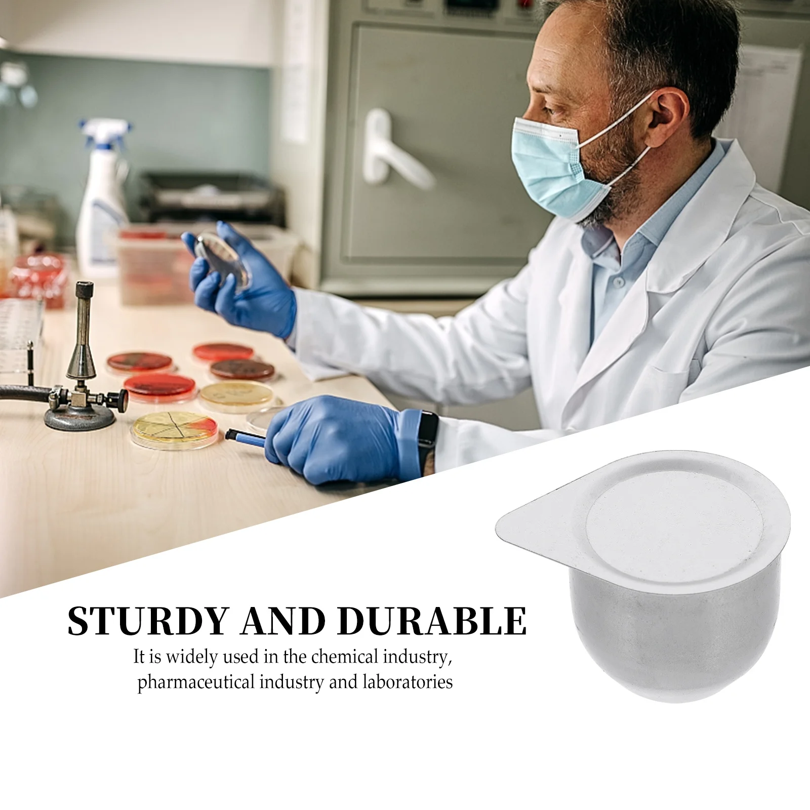 5pcs Nickel Crucible With Lid High Purity Acid Alkali Resistant Thermal Stability High Temperature Melting Gold Silver Platinum