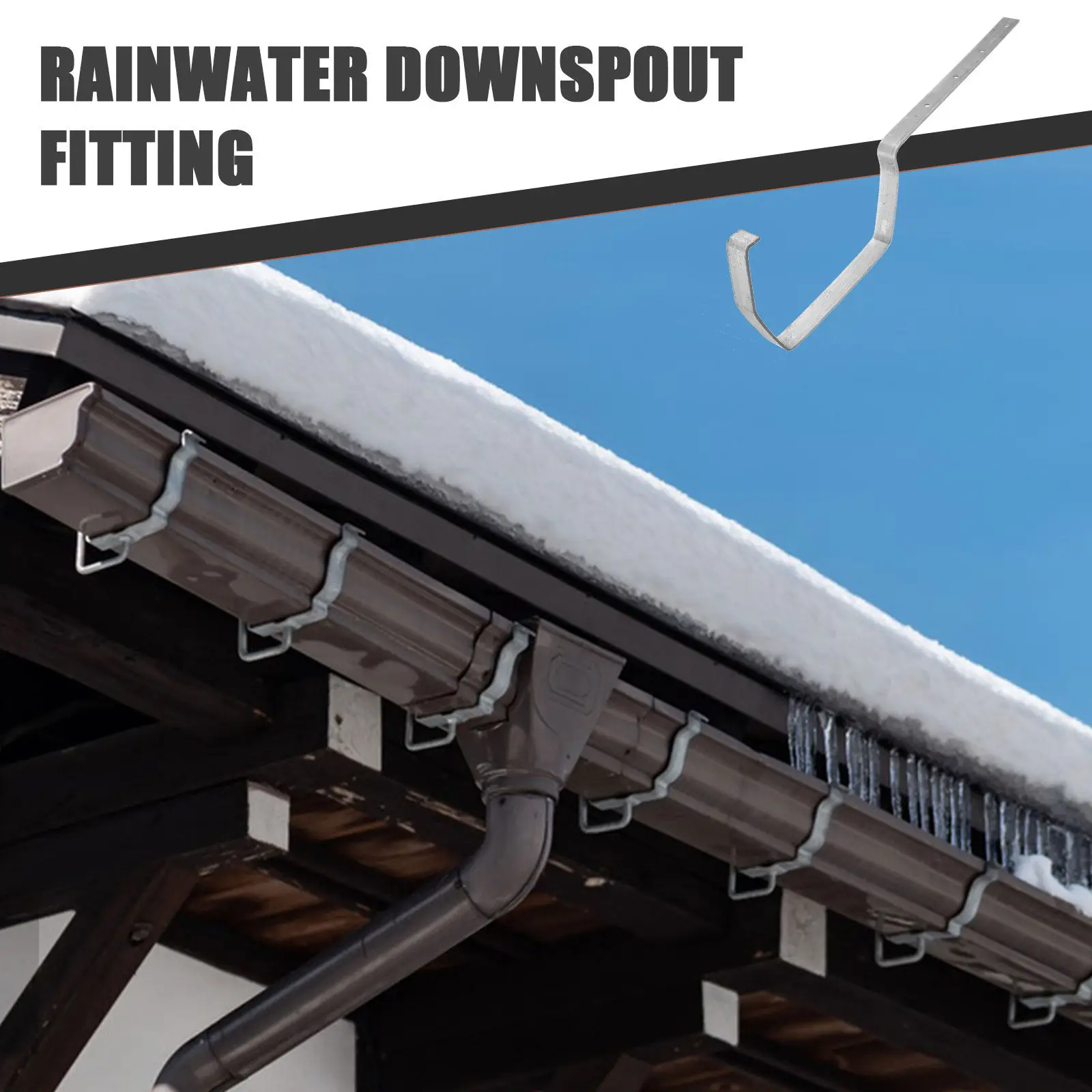 

2Pcs Heavy Duty Gutter Bracket Gutter Rack Downspout Strap Rainwater Holder Roof Gutters Hardware Outdoor Use