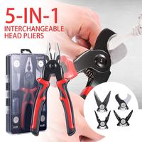 5-in-1 Interchangeable Head Pliers Multifunctional Pliers Set Protable Quick Access To Multiple Tools Long-Lasting