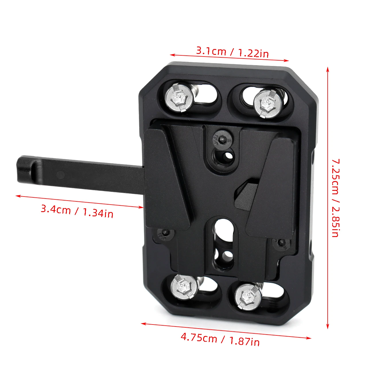 V-Mount Locking Mounting Plate With 15mm Dual Pole Clamp Suitable for DSLR camera - Safety Battery Holder, Compatible With URSA