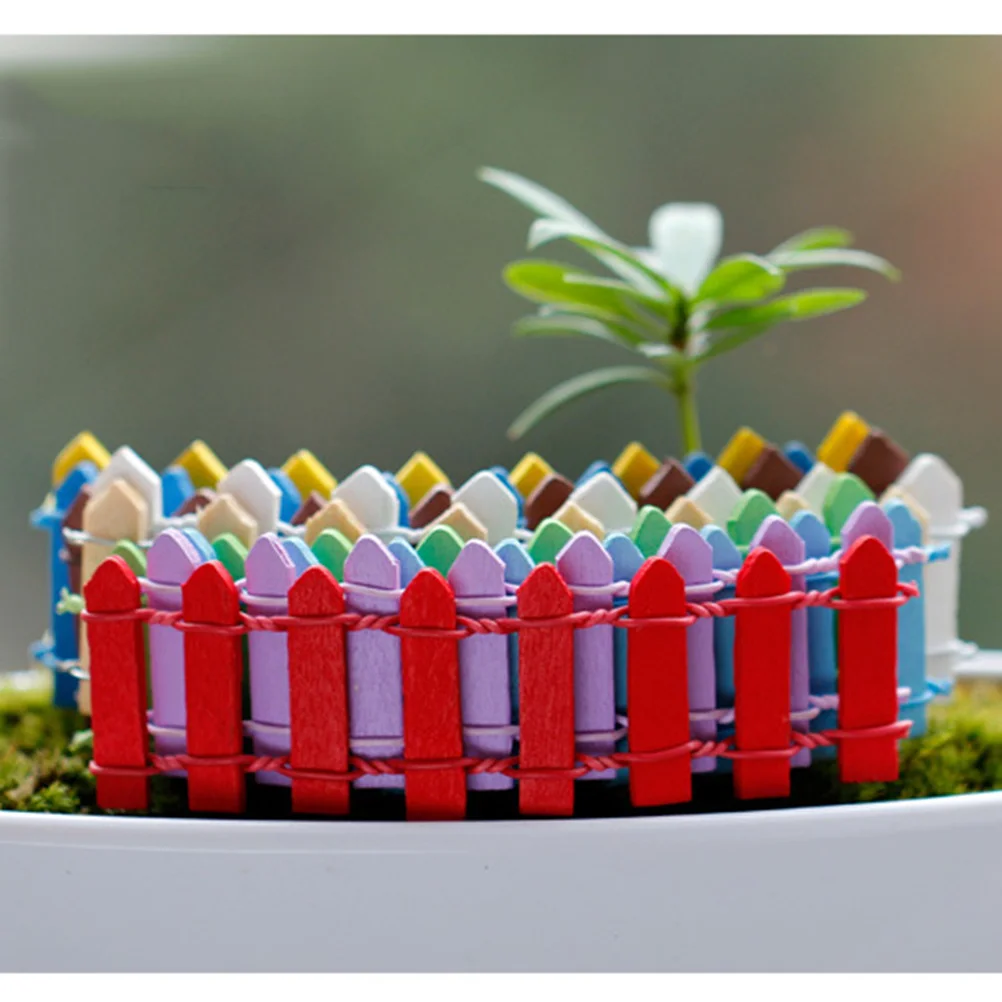 10 pçs mini cerca de madeira para jardim de fadas decoração da árvore de natal diy paisagem pequena casa quintal micro planta borda de madeira artesanato kit