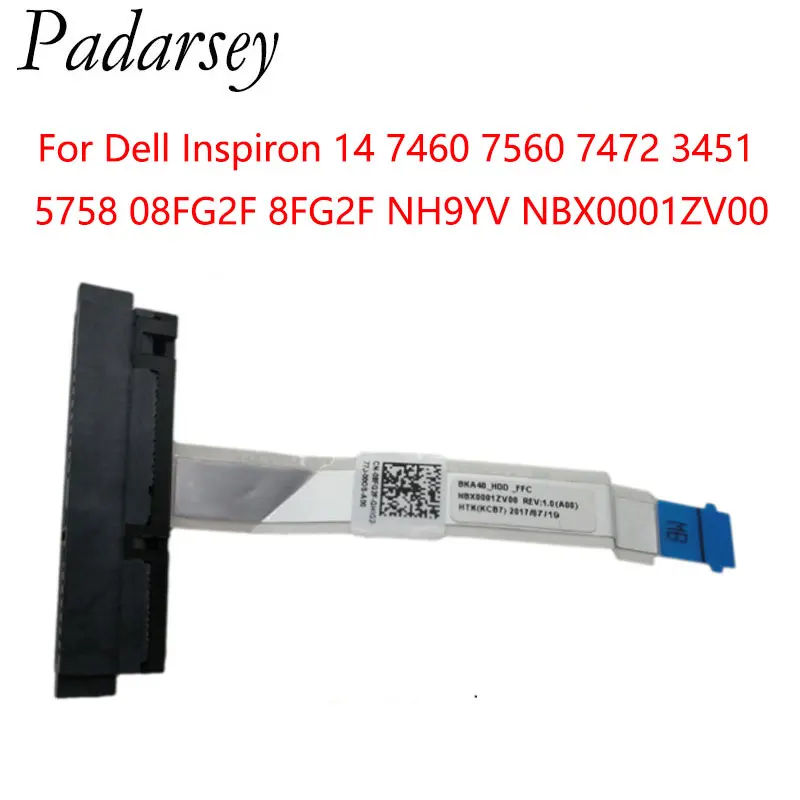 Соединитель для жесткого диска SATA Padarsey 2,5 дюйма, кабель для SSD HDD для Dell Inspiron 14 7460 7560 7472 3451 5758