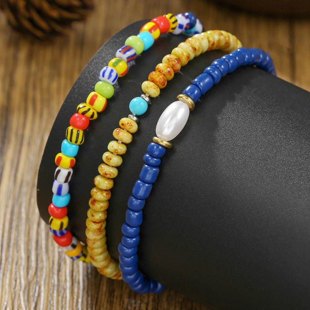 

Colorful Natural Stone Beads With Pearl Rice Beads Bracelet for Women Fashion Boho Hand Chains Friendship Jewelry Gifts