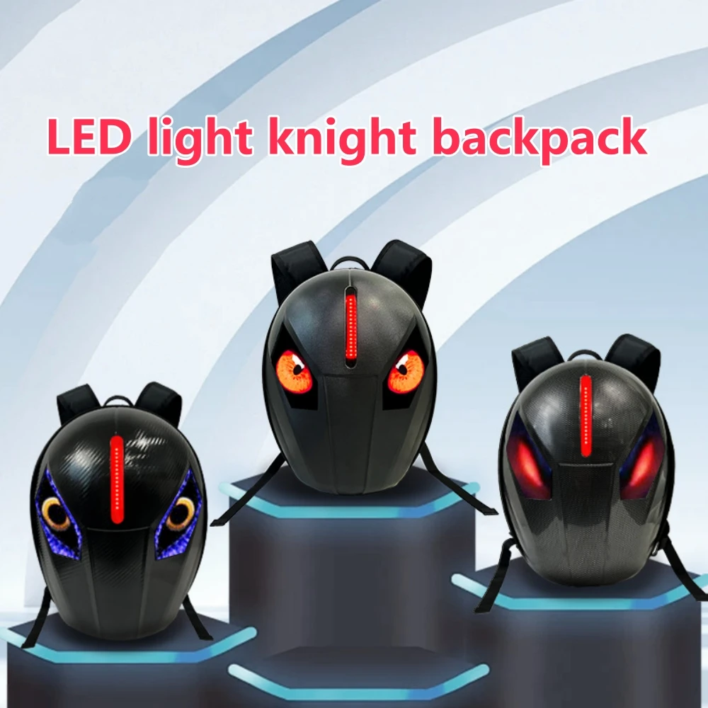 

Мотоциклетный рюкзак, мужская водонепроницаемая сумка, рюкзаки для велосипедного шлема, женские сумки на плечо, твердый корпус со светодиодными глазами