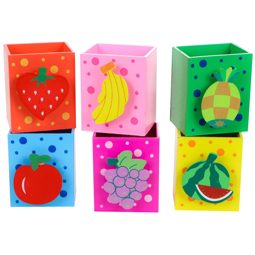 

Wooden Fruit Pen Holder Desk Organizer Pencil Container Kids Room Decor Home Office Supplies Sturdy Material Long Lasting Use
