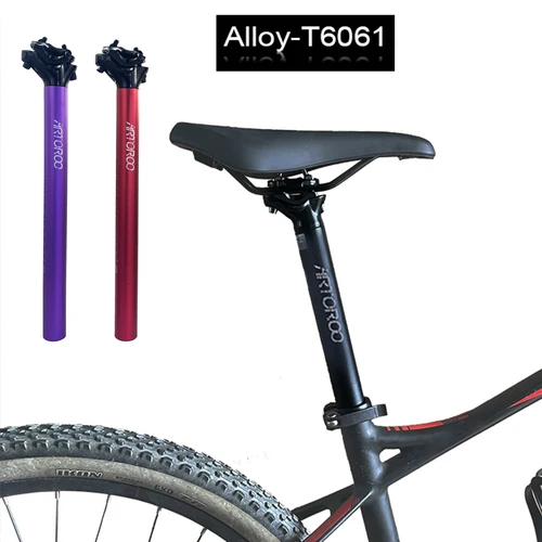 Imagen 2 del producto ARTOROO tija de sillín de bicicleta de montaña y carretera ultraligera de aleación de aluminio MTB tija de sillín de bicicleta tubo de sillín 27,2/31,6mm * 350mm piezas de ciclismo