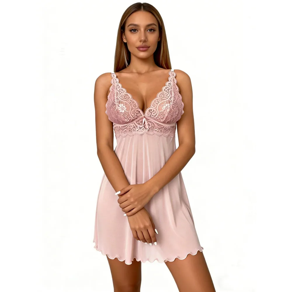 silk babydoll dress for honeymoon Signature Silk & Lace Babydoll in Blush Fleur of England