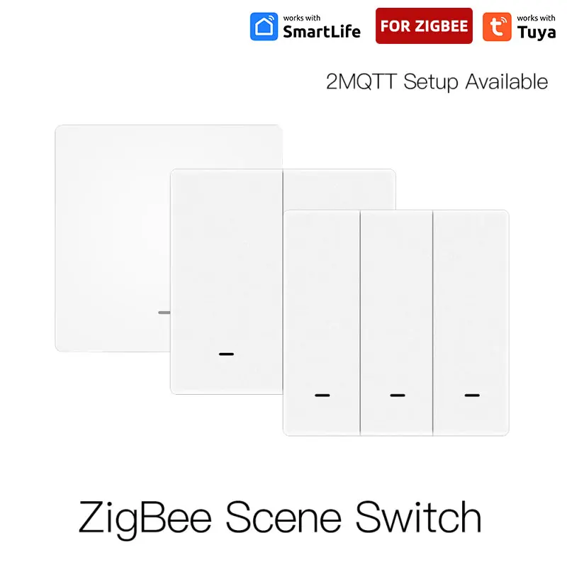 1PCS 1-3Gang Smart Scene Switch Push Button,Battery Powered,Automation,Tuya Smart Life APP Wireless Home Alexa