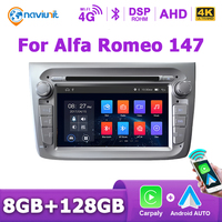 Android 14 Auto Car Radio Stereo Wireless Carplay autoradio For Alfa Romeo 147 Bluetooth 2 din Multimedia player Screen 4G LTE