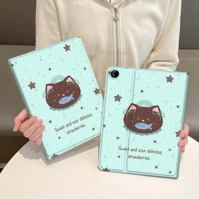 

Cute Brown Cat Pattern For Vivo IQOO Pad2 Pad3 Pad5 Air SE Pro 12.1 12.3 13 11.5 11 inch Tablet Case