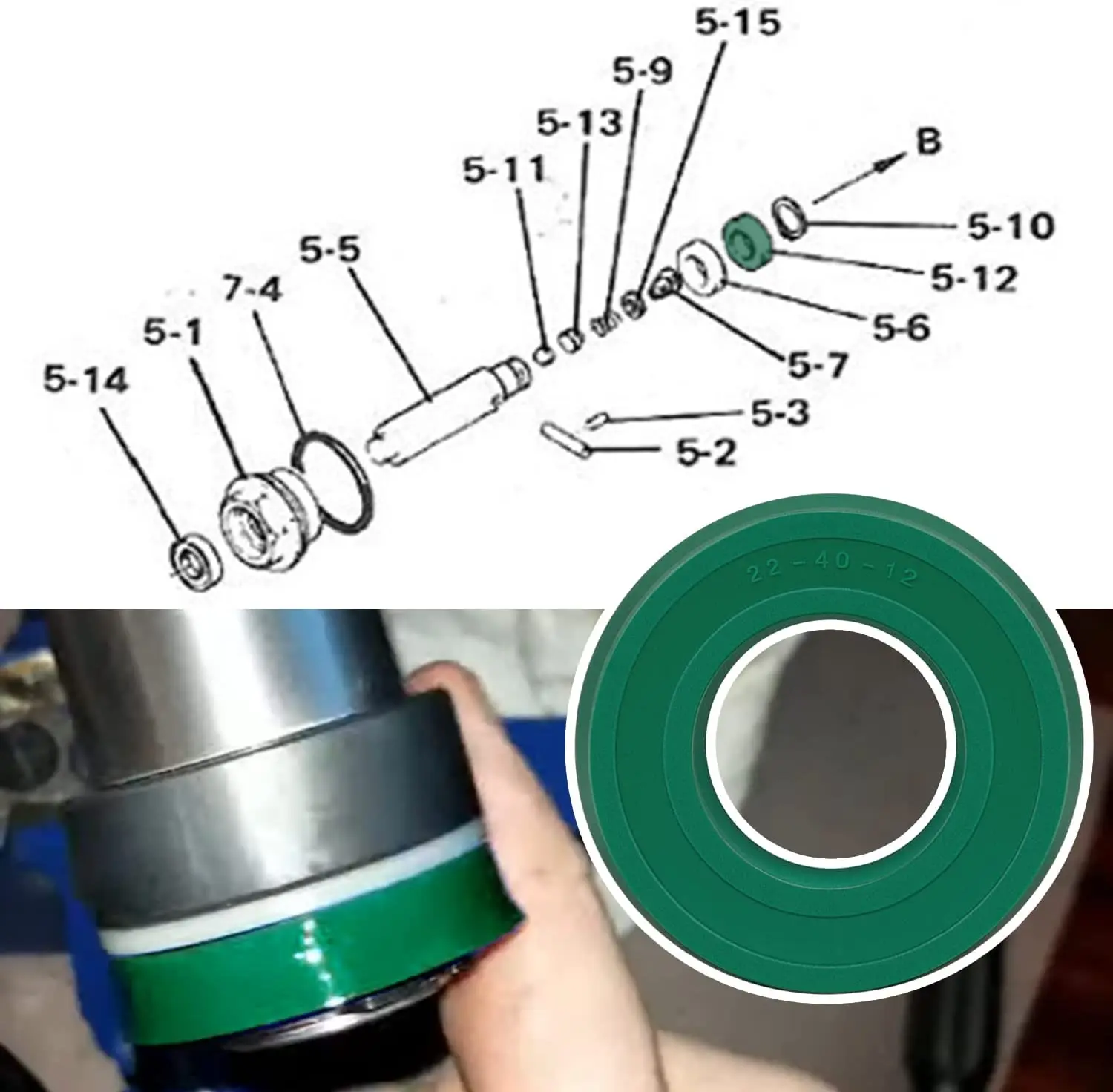 TM Hydraulic Jack Piston U-Cup Seal for 2 TON Floor Jack & 328 Series Sears-328.12001, 328.12002, 328.12160/ASTRO /Snap On/MAC