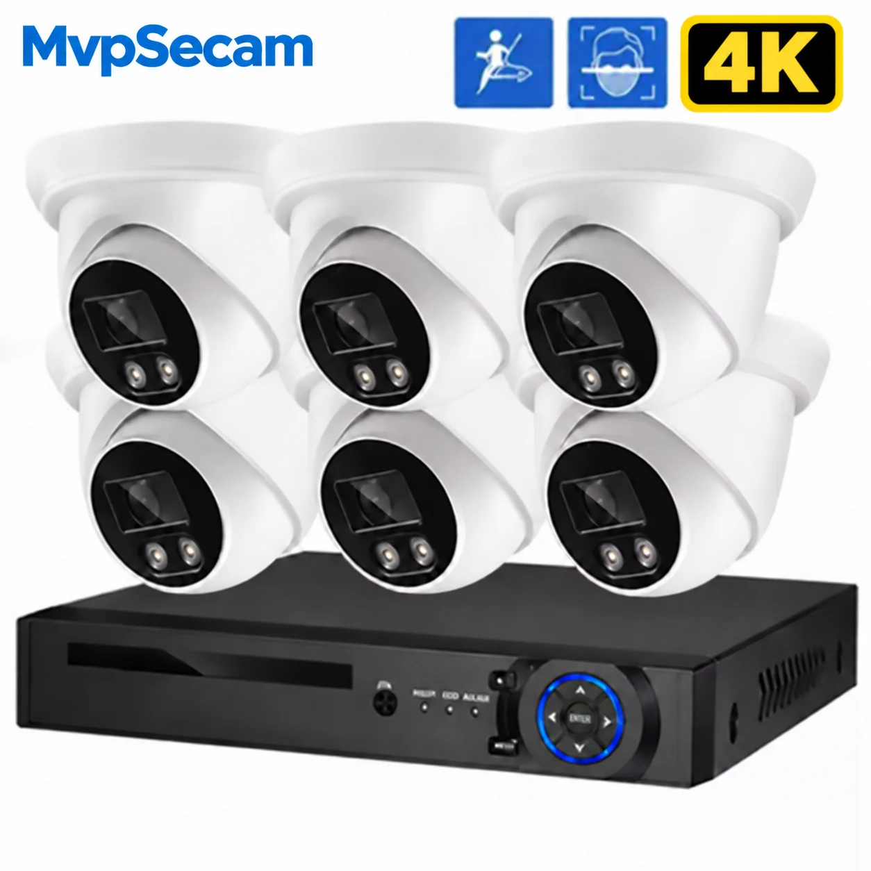 8MP 4K POE NVR Kit CCTV Audio Security Camera System  Recording Outdoor AI Color Night Vision Video Surveillance IP Camera
