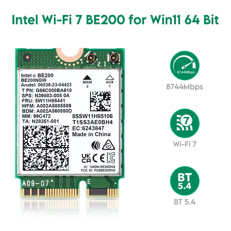 EDUP High Speed Wifi 7 BE200 Intel PCIe Wifi Card Express Server Network Card Wifi Bluetooth Pcie Card