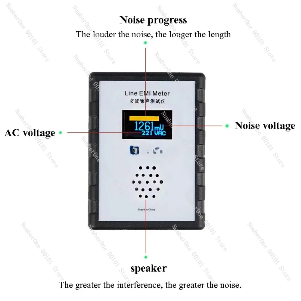 The Latest OLED Display Mains Noise Tester EMI Measuring Instrument Broadband AC Power Supply Ripple Analyzer line EMI meter