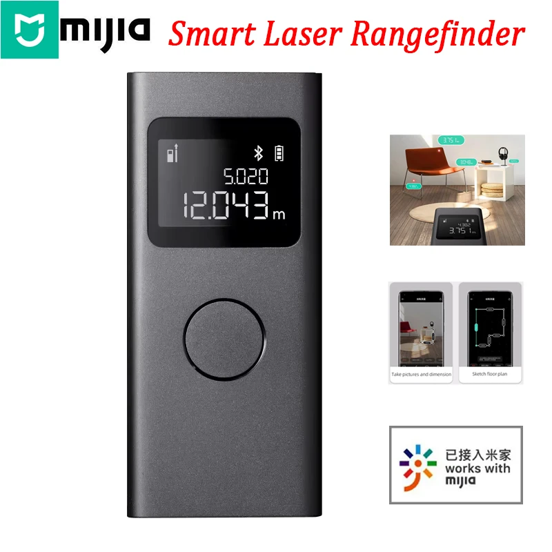 Mijia Smart Laser Rangefinder Real Time Distance Meter LCD Display Laser Range Finder Tape Measure Work with Mi Home APP