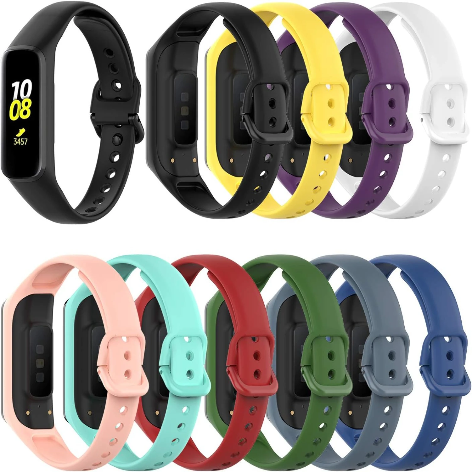 High-Quality, Durable and Stylish Colorful Waterproof Silicone Replacement Bracelet Bands for Fit 2 SM-R220 Fitness Tracking Wat