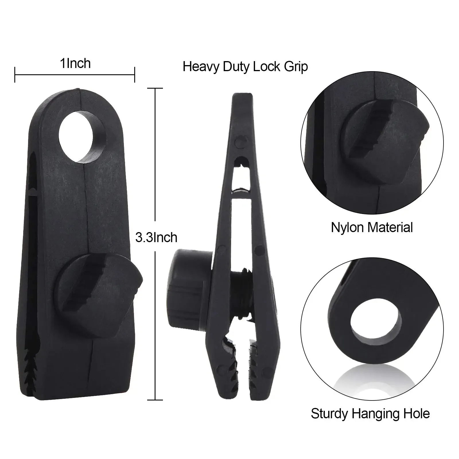 20Pcs Heavy Duty Tent Clip Tarp Clips Lock Grip Tent Clamps Clamps for Tarps Awnings Camping Car and Swimming Pool Covers view 4
