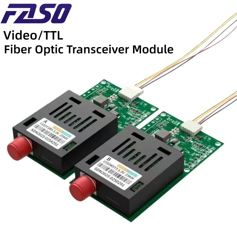 

TTL/Vide Fiber Converter SingleMode Single Fiber SC/FC/ST/LC TX/RX 1 Channel Video + UART & TTL & SBUS to Optic Controller 25km