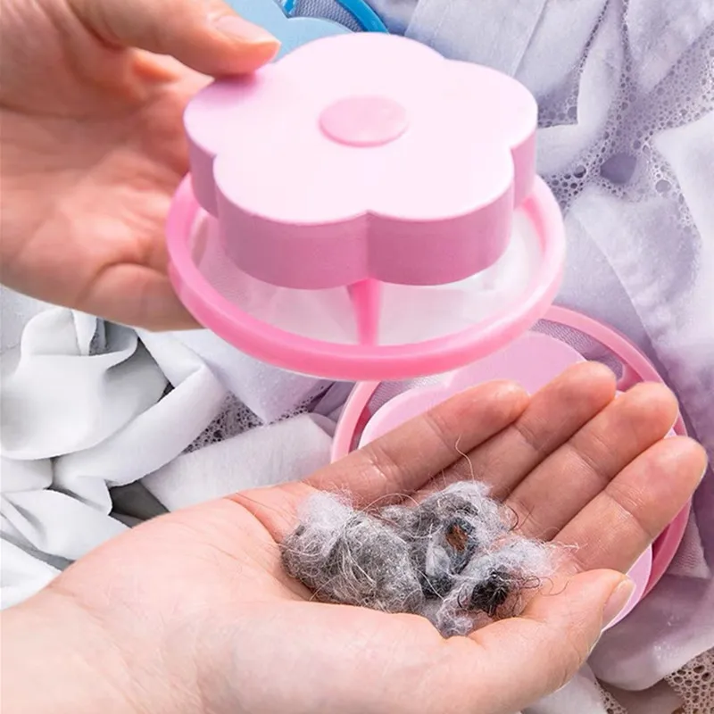 Washing Machine Hair Filter Floating Pet Fur Lint Hair Removal Catcher Reusable Mesh Dirty Collection Pouch Cleaning Balls