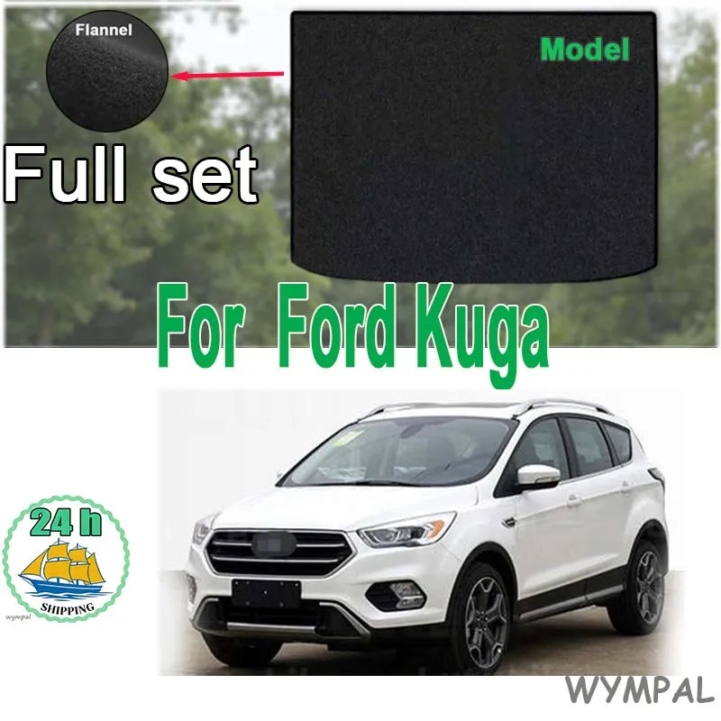 

Velour matsTrunk Mat For Ford Kuga 2013-2019 Boot Cargo Liner Tray Trunk Accessories black