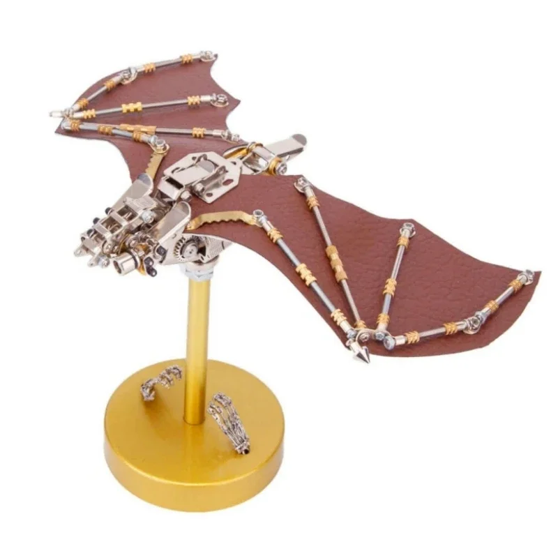 DIY Mechanical Bat Steampunk Flying Vampire Bat Metal Assembly Toy 3D Puzzle Animals Model Kits - 300+PCS