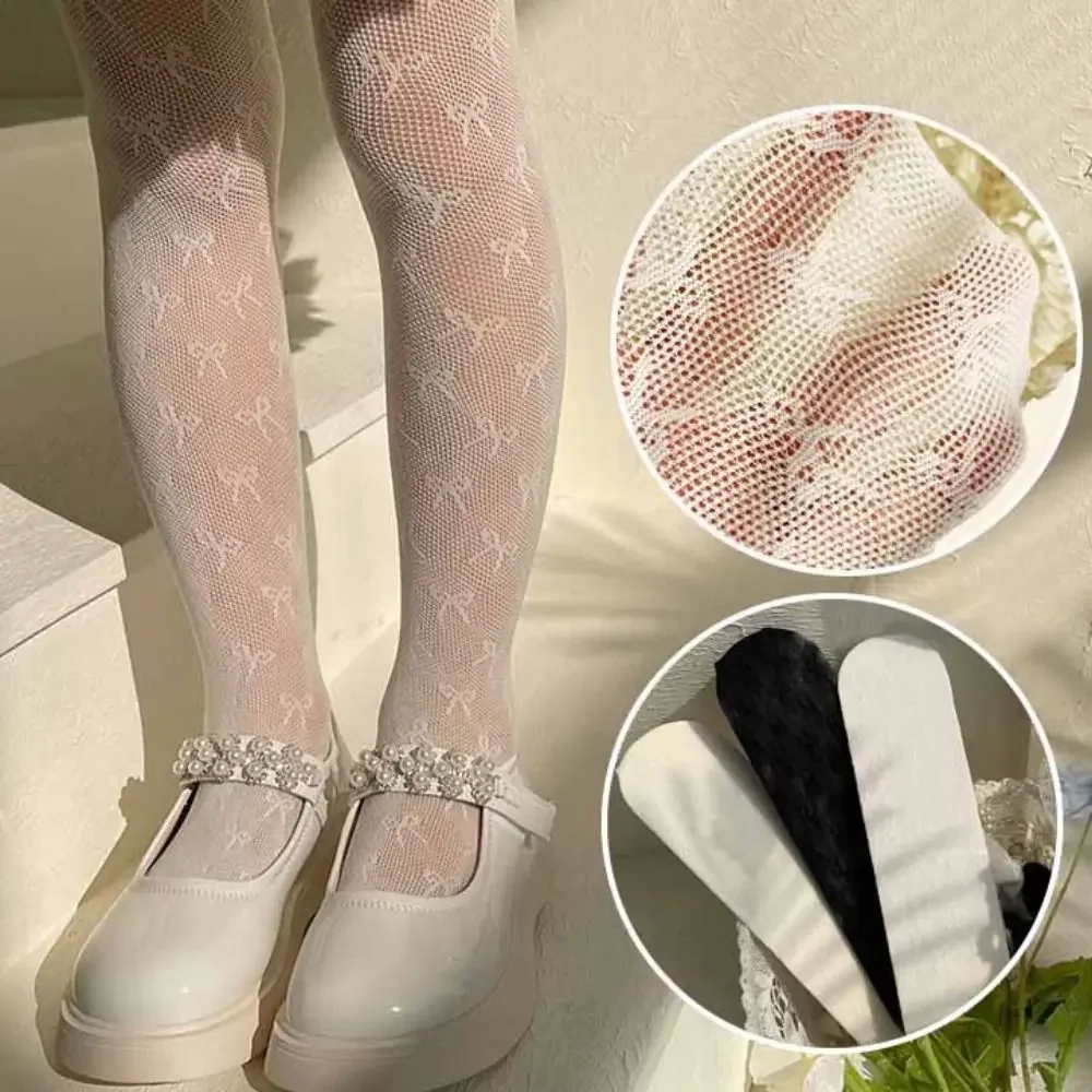 

Новые колготки с бантом, сетчатые летние кружевные чулки, белые тонкие леггинсы принцессы