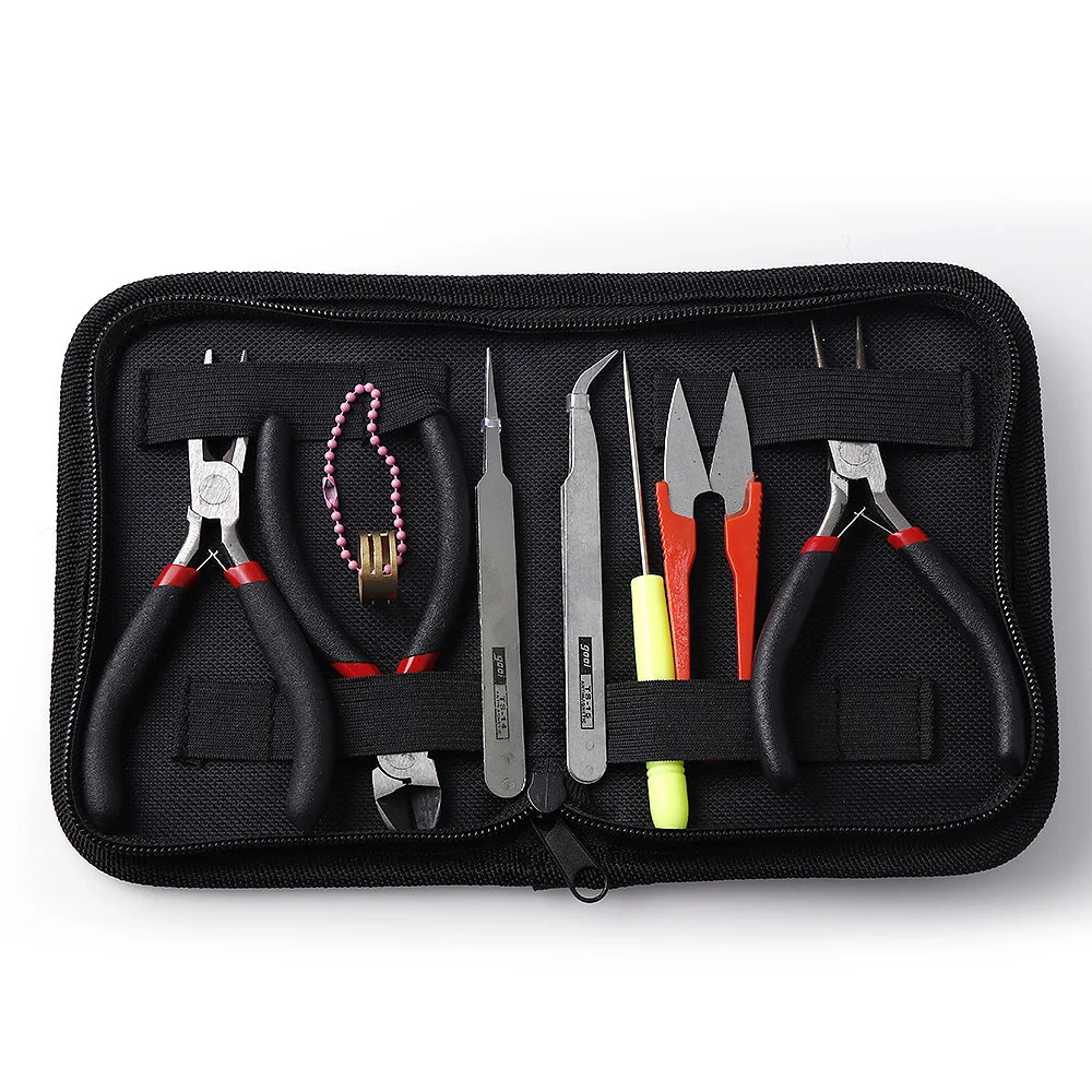 8PCS/SET Professional Jewelry Making Findings Pliers Scissors Tweezers Pin Jump Ring Tool For Bracelet Neckalce Earring DIY