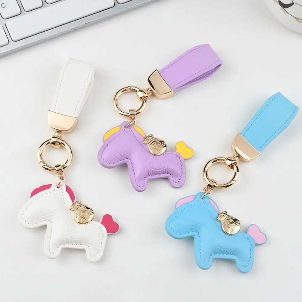 Pegasus Pony Keychain Fashion Woman Leather Pegasus Backpack Pendant Bag Pendant Bag