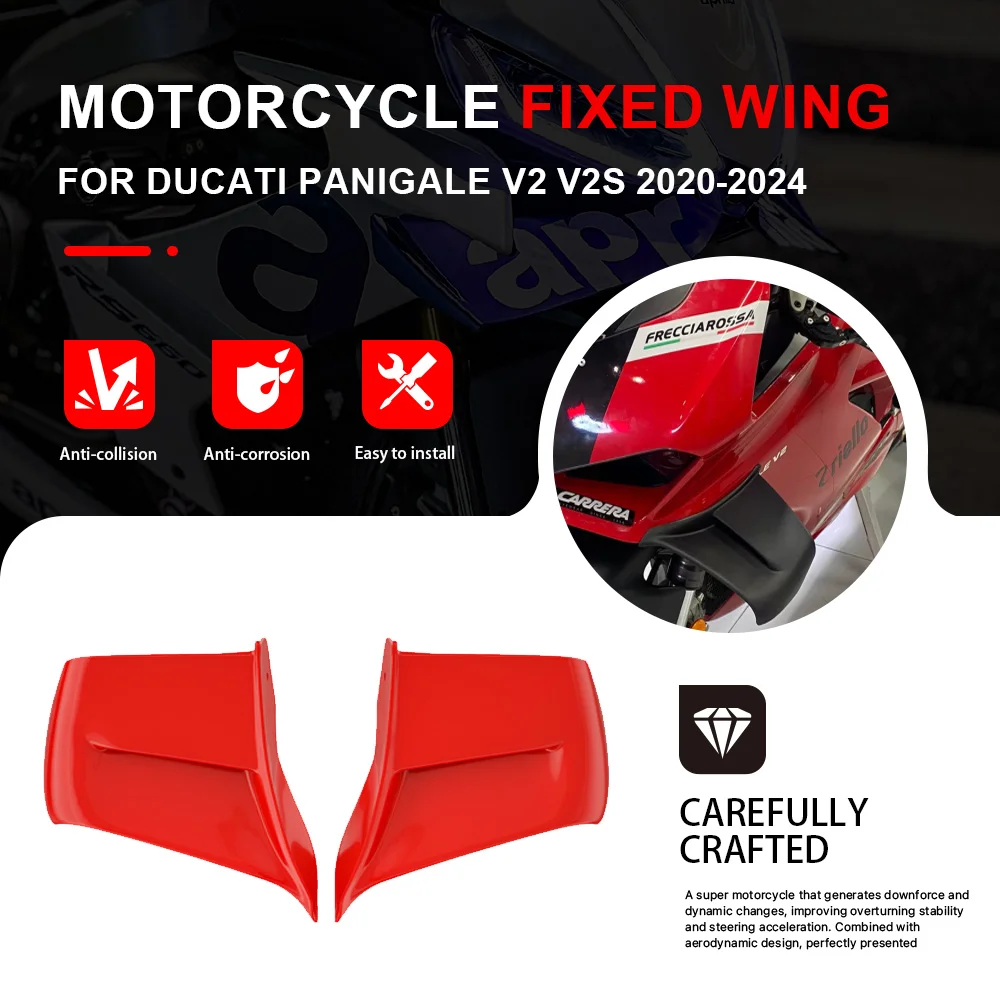 

For DUCATI PANIGALE V2 V2S 2020-2024 Motorcycle Fixed Wing Aerodynamic Wing Side Panel Cover Side Winglet Spoiler Fairing