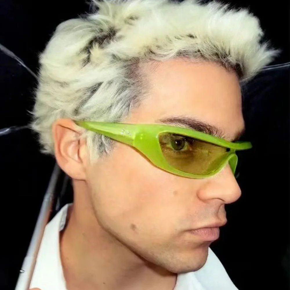 INS Neue High-End-Straßenfotografie Y2K Damen-Sonnenbrille Trendige Herren-Sonnenschutzspiegel Fahren Radfahren Spiegel Winddichter Spiegel