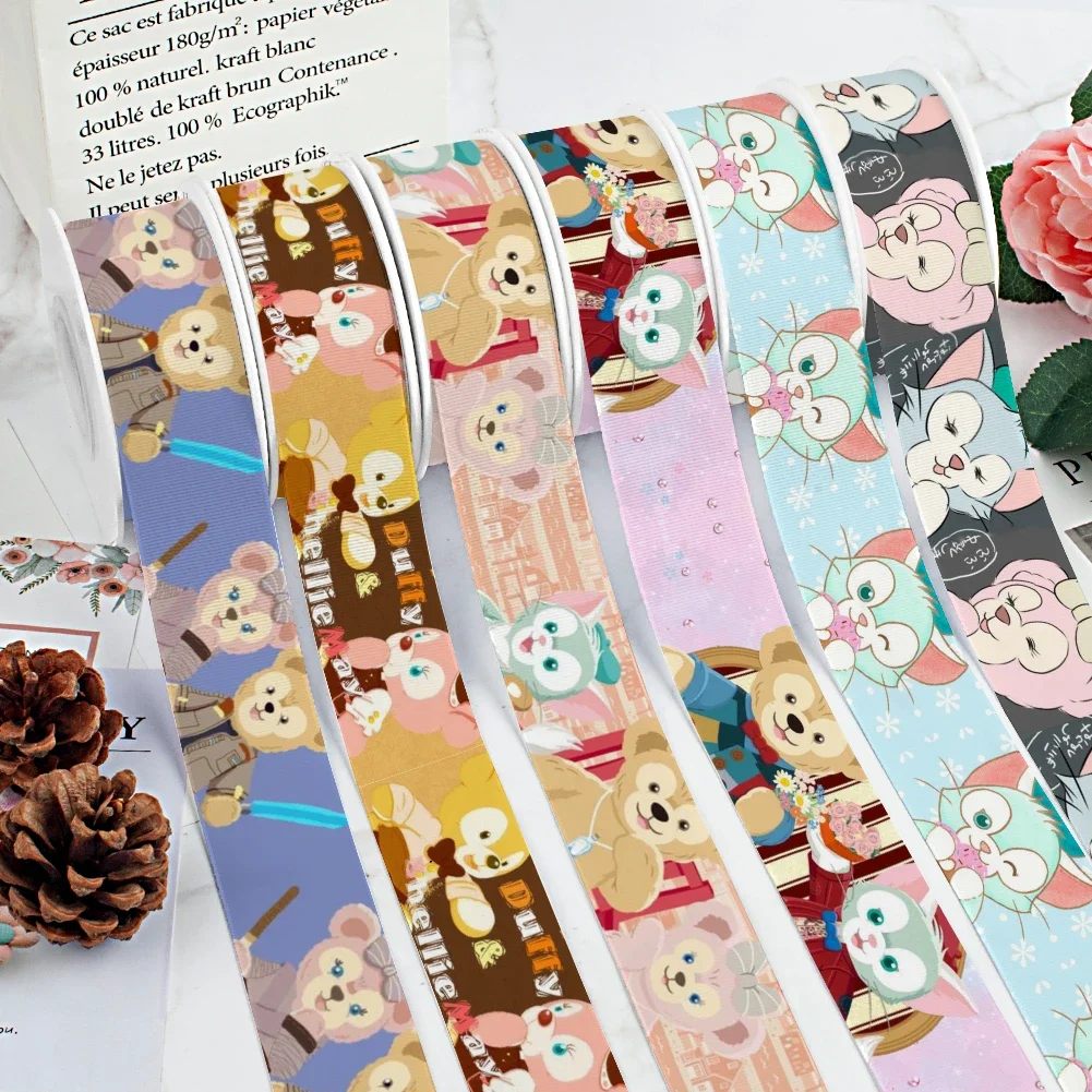 10yards Disney Cartoon ShellieMay Duffy Pattern Grosgrain Ribbon  for Cheer Bows