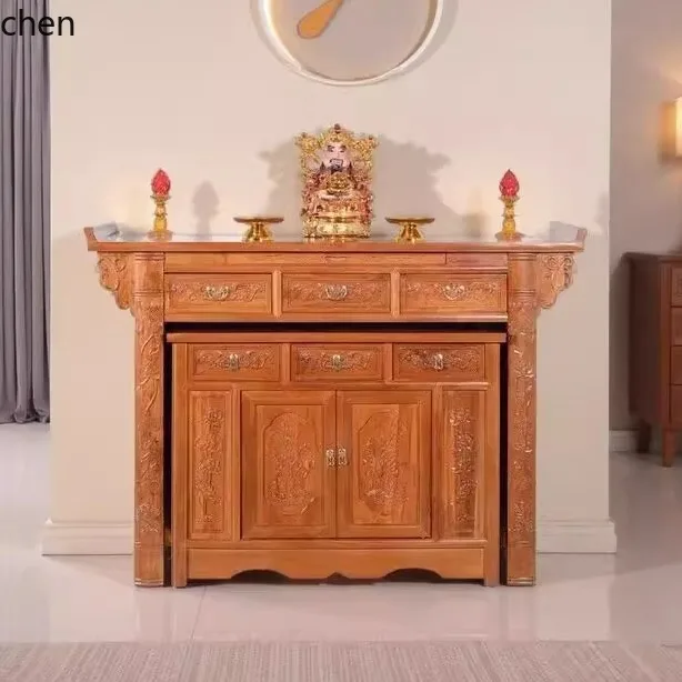solid wood for incense case God of Wealth offering table for the throne table for incense table home decor