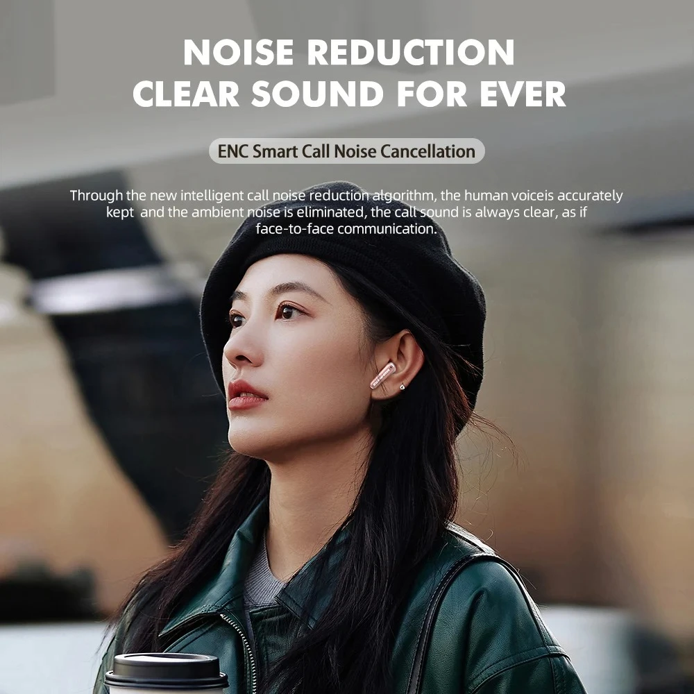 TS-300 E-sports Earphone Zero-latency ENC Bluetooth Call Noise Reduction Slider Cover Design Touch Control Sweat-proof Headset