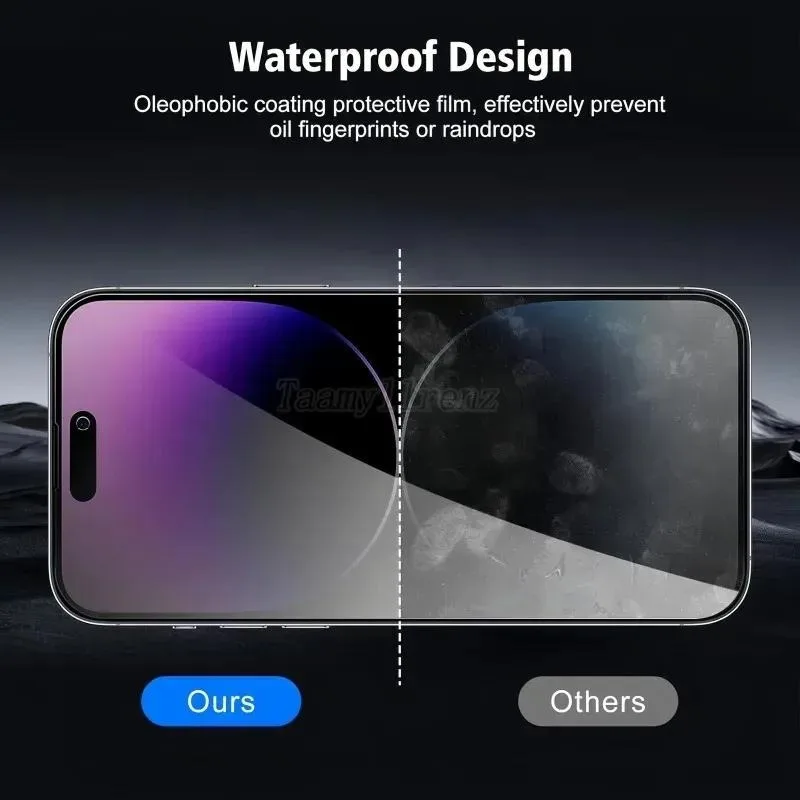 2 حزمة حامي الشاشة المضادة للتجسس مناسبة آيفون 17 16 15 14 12 13 11 برو ماكس 15 14Plus 16e 17 الهواء مع 2 قطعة فيلم عدسة الكاميرا