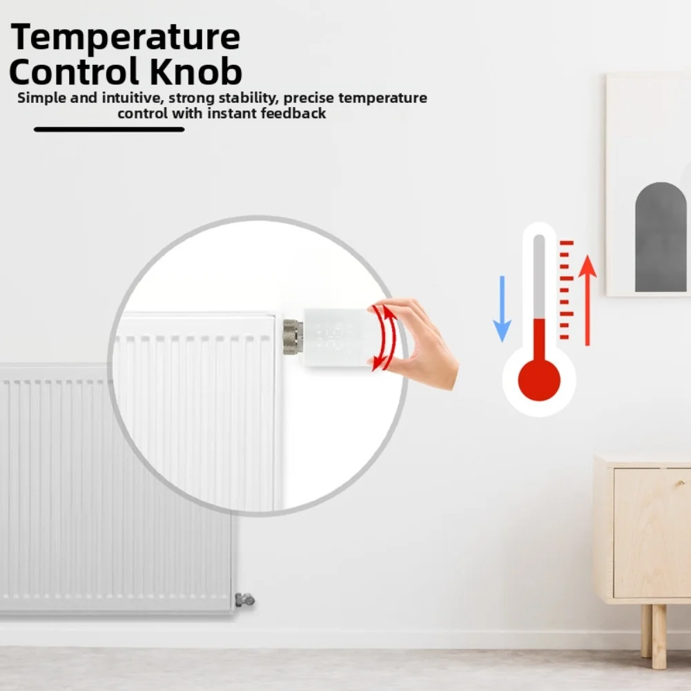 For Tuya For Zigbee WIFI Smart TRV Temperature Control Valve Remote Control with Custom Scheduling and Voice Support